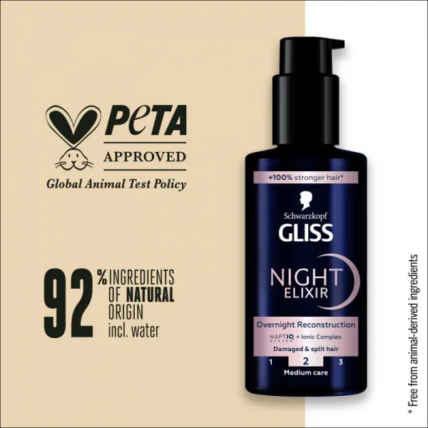 Gliss Night Elixir Overnight Reconstruction nočný elixír na vlasy 100 ml