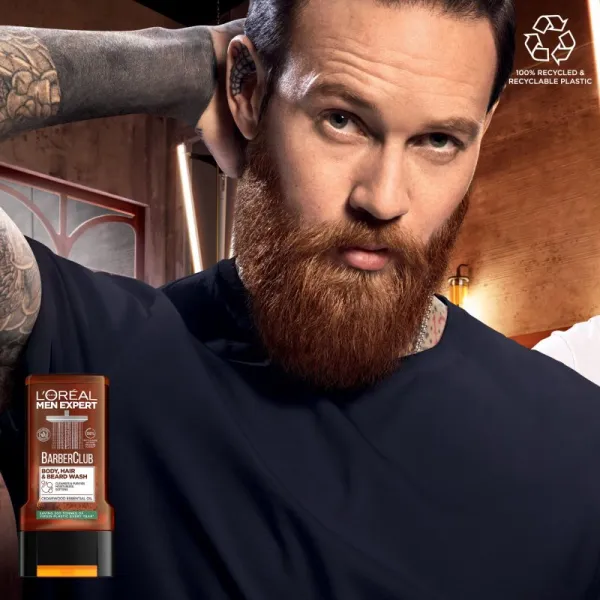 L’Oréal Paris Men Expert Barber Club sprchový gél pre mužov na vlasy, bradu a telo 300 ml