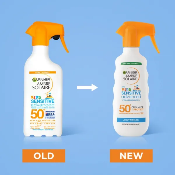 Garnier Ambre Solaire Sensitive Advanced ochranný sprej pre deti SPF 50+ 270 ml