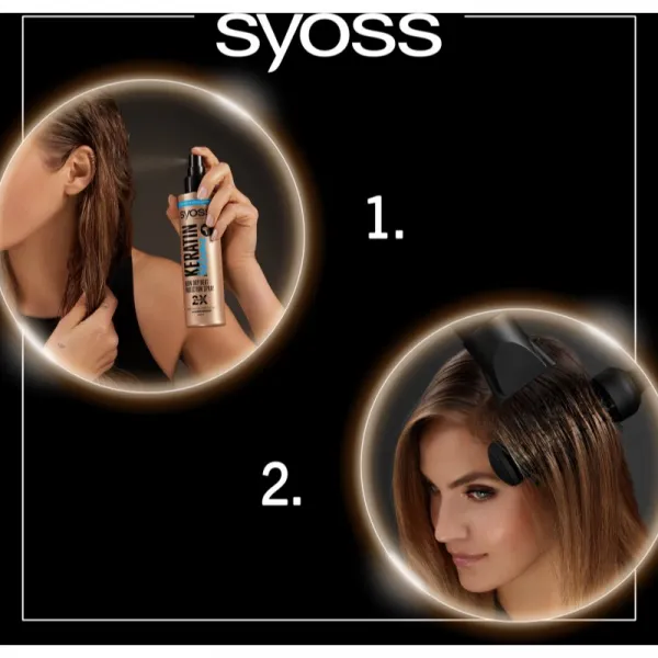 Syoss Keratin & Volume Blow Dry sprej pre tepelnú ochranu 200 ml
