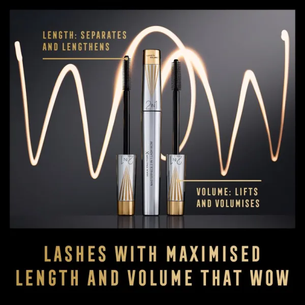 Max Factor Masterpiece Lash Wow riasenka pre predĺženie, natočenie a objem s kefkou 2 v 1 odtieň Black 7 ml