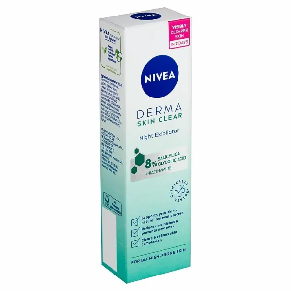 Nivea Derma Skin Clear jemný nočný peeling 40 ml