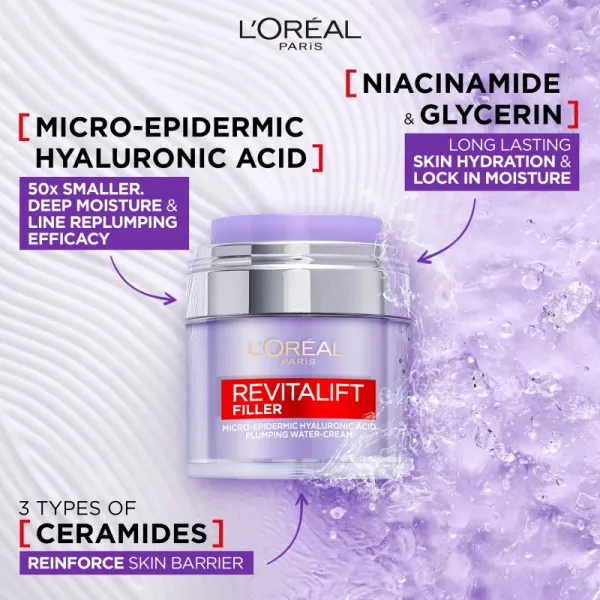 L’Oréal Paris Revitalift Filler Pressed Cream ľahký krém s kyselinou hyalurónovou 50 ml