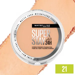 MAYBELLINE NEW YORK SuperStay 24H Hybrid Powder-Foundation kompaktný púdrový make-up pre matný vzhľad odtieň 21 9 g
