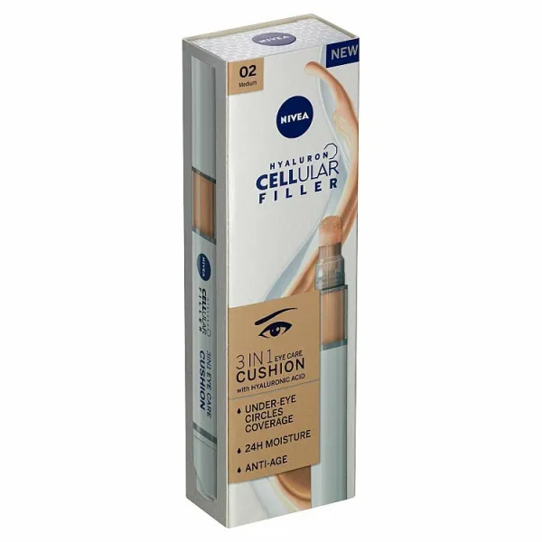 Nivea Hyaluron Cellular Filler tónujúci hydratačný krém na oči odtieň 02 Medium 4 ml
