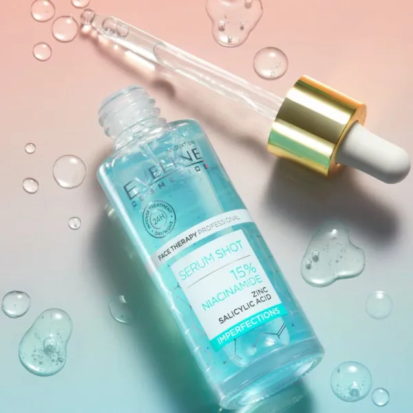 Eveline Cosmetics Serum Shot 10% Niacinamide pleťové sérum pre mastnú a problematickú pleť 30 ml