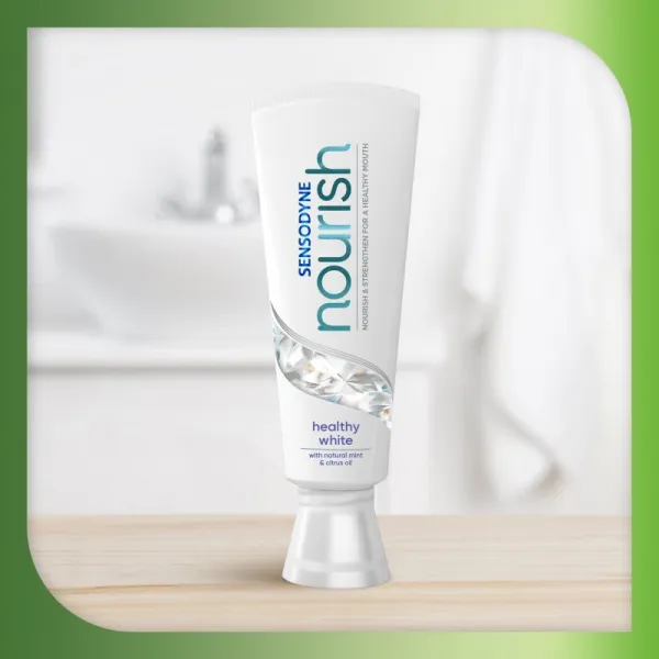 Sensodyne Nourish Healthy White bioaktívna zubná pasta s fluoridom 75 ml