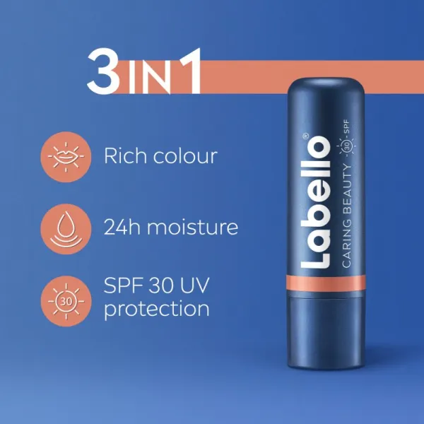 Labello Caring Beauty tónovací balzam na pery odtieň Nude 4,8 ml
