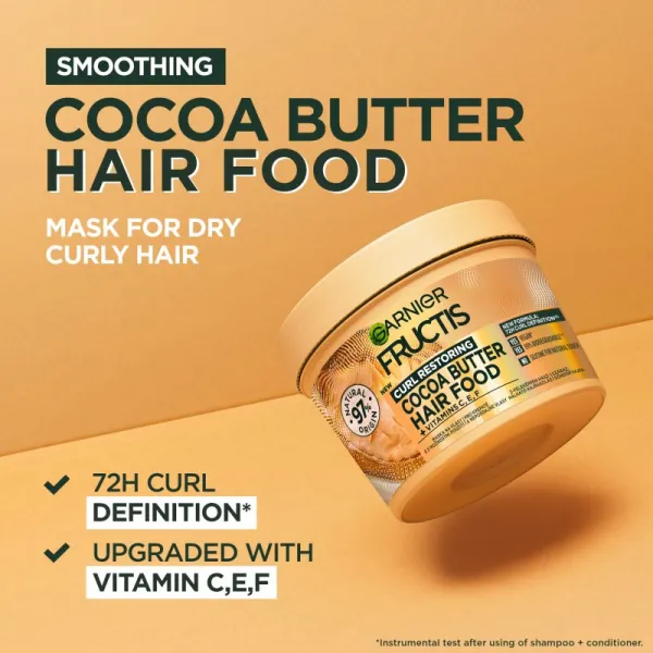 Garnier Fructis Cocoa Butter Hair Food vyživujúca maska na vlasy s kakaovým maslom 390 ml