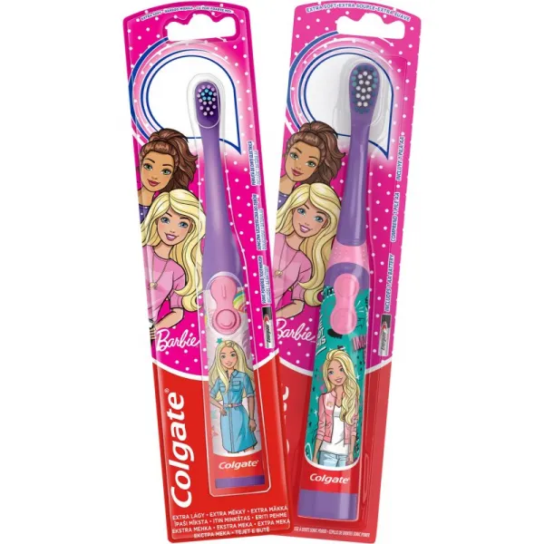 Colgate Kids Barbie detská zubná kefka na batérie extra soft