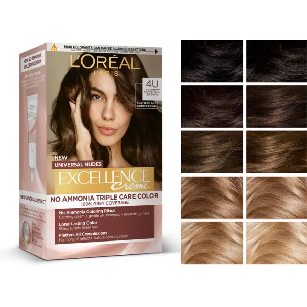L’Oréal Paris Excellence Universal Nudes permanentná farba na vlasy odtieň 2U 1 ks