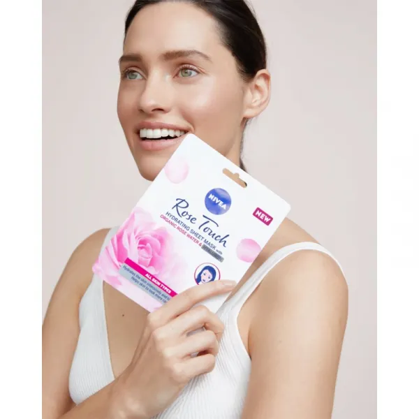 Nivea Rose Touch hydratačná plátienková maska 1 ks