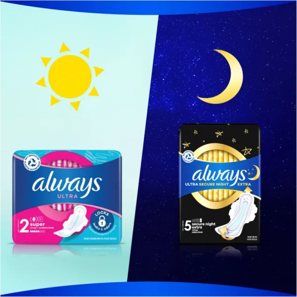 Always Ultra Deň Hygienické Vložky Long (Veľkosť 2) Krídelká 32 ks
