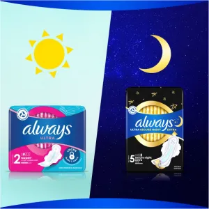 Always Ultra Deň Hygienické Vložky Long (Veľkosť 2) Krídelká 32 ks