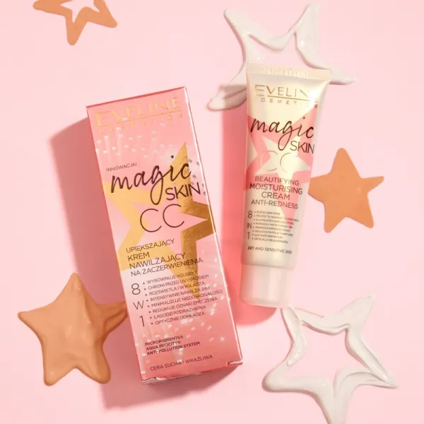 Eveline Cosmetics Magic Skin CC krém proti začervenaniu pleti s hydratačným účinkom 8 v 1 50 ml