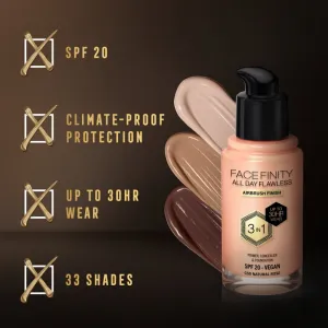 Max Factor Facefinity All Day Flawless dlhotrvajúci make-up SPF 20 odtieň C50 Natural Rose 30 ml