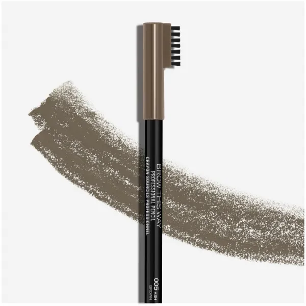 Rimmel Brow This Way ceruzka na obočie s kefkou odtieň 005 Ash Brown 1,4 g