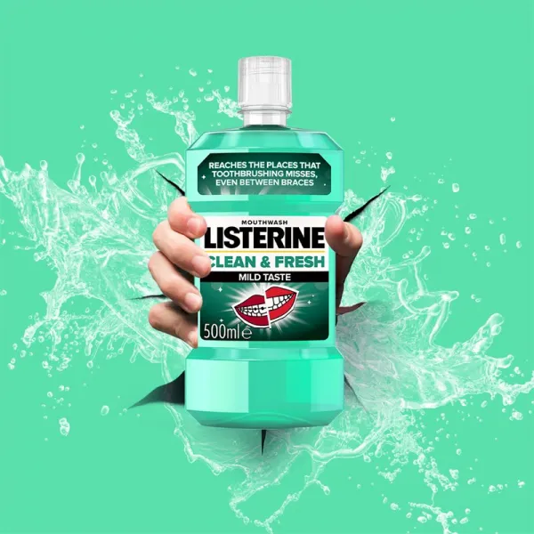 Listerine Clean & Fresh Mild Taste ústna voda 500 ml