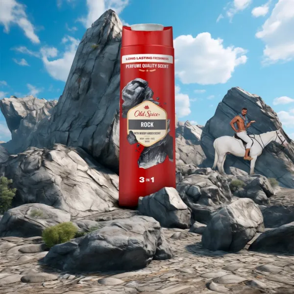 Old Spice Rock 3 v 1 Sprchový Gél a Šampó Pre Mužov 400ml