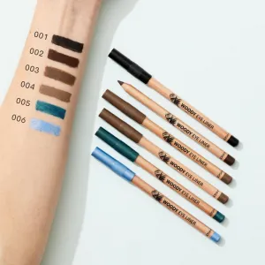 Gosh Woody vodeodolná ceruzka na oči odtieň 001 Ebony Black 1.1 g