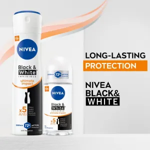Nivea Invisible Black & White Ultimate Impact guličkový antiperspirant pre ženy 50 ml