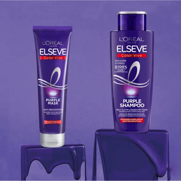 L’Oréal Paris Elseve Color-Vive Purple vyživujúca maska pre blond a melírované vlasy 150 ml