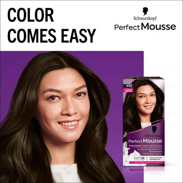 Schwarzkopf Perfect Mousse Farba na vlasy ľadové espresso 400 (4-0)