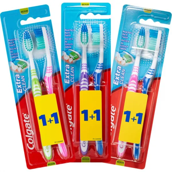 Colgate Extra Clean Medium zubné kefky medium 2 ks