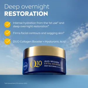 Nivea Q10 Extra Nourish Anti-Wrinkle výživný nočný krém proti vráskam 50 ml