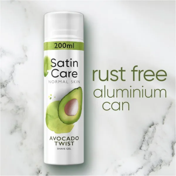 Gillette Satin Care Avocado Twist gél na holenie pre ženy 200 ml