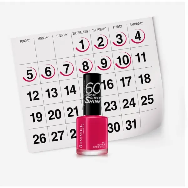 Rimmel 60 Seconds Super Shine lak na nechty odtieň 310 Double Decker Red 8 ml