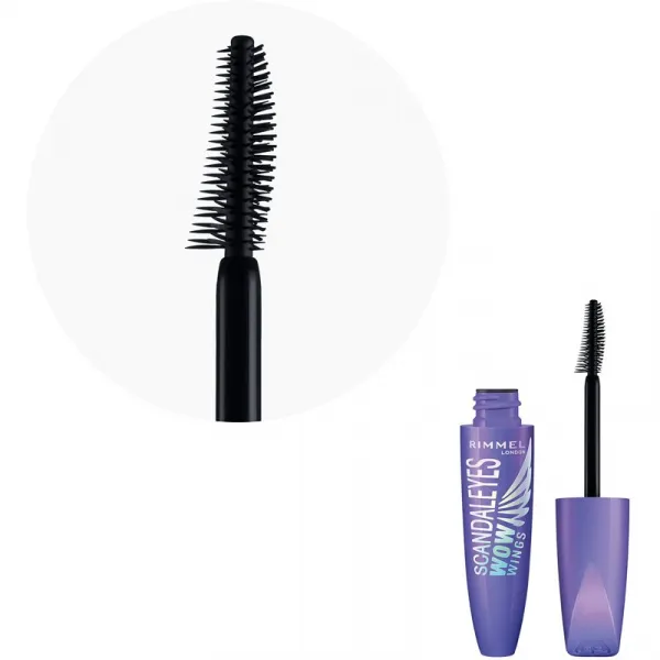 Rimmel ScandalEyes WOW Wings riasenka pre objem a natočenie rias odtieň 001 Black 12 ml