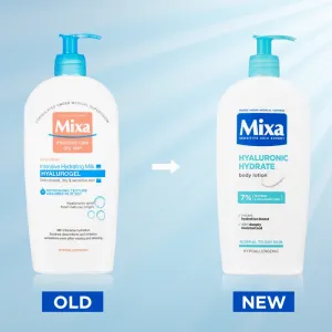 Mixa Hyaluronic Hydrate intenzívne hydratačné telové mlieko na normálnu až suchú pokožku, 400 ml