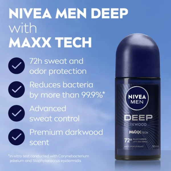 Nivea Men Deep guličkový antiperspirant pre mužov 50 ml