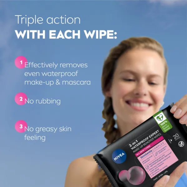 Nivea Expert odličovacie obrúsky 3 v 1 20 ks