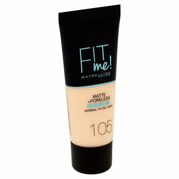 MAYBELLINE NEW YORK Fit Me! Matte+Poreless zmatňujúci make-up pre normálnu až mastnú pleť odtieň 105 Natural Ivory 30 ml