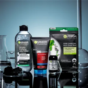 Garnier Skin Naturals Pure Active 3 v1 maska s aktívnym uhlím proti čiernym bodkám, 150 ml