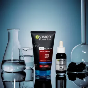 Garnier Skin Naturals Pure Active 3 v1 maska s aktívnym uhlím proti čiernym bodkám, 150 ml