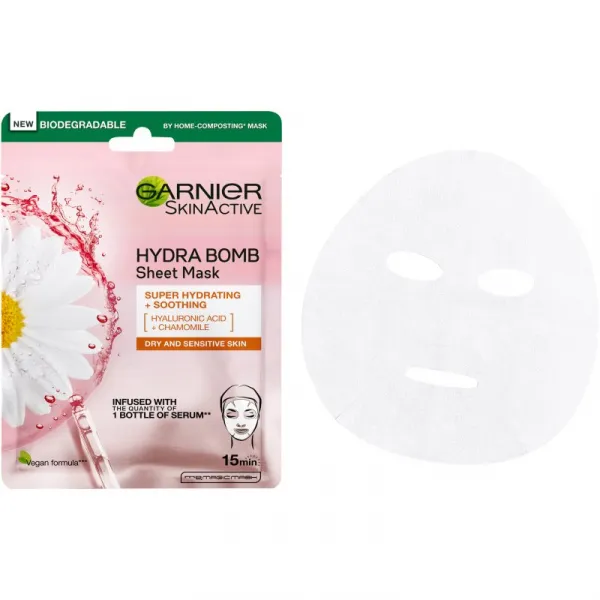 Garnier Skin Naturals Moisture+Comfort super hydratačná upokojujúca textilná maska pre suchú až citlivú pleť 28 g