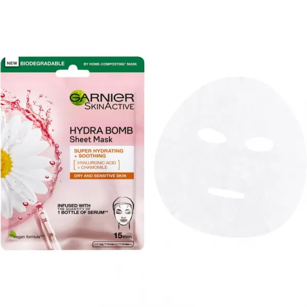 Garnier Skin Naturals Moisture+Comfort super hydratačná upokojujúca textilná maska pre suchú až citlivú pleť 28 g