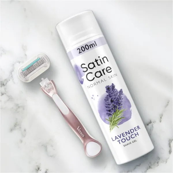 Gillette Satin Care Lavender Touch gél na holenie pre ženy 200 ml