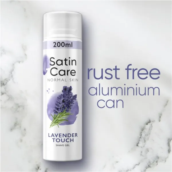 Gillette Satin Care Lavender Touch gél na holenie pre ženy 200 ml