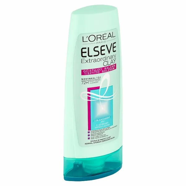 L’Oréal Paris Elseve Extraordinary Clay čistiaci balzam pre rýchlo sa mastiace vlasy 200 ml