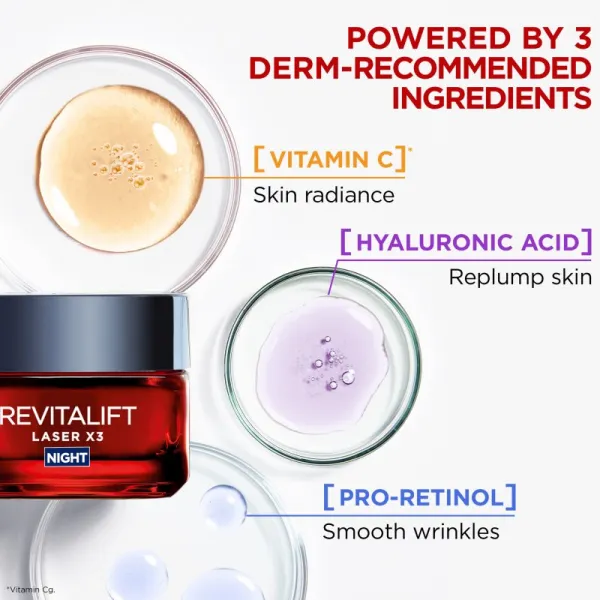 L’Oréal Paris Revitalift Laser X3 nočný regeneračný krém proti starnutiu pleti 50 ml