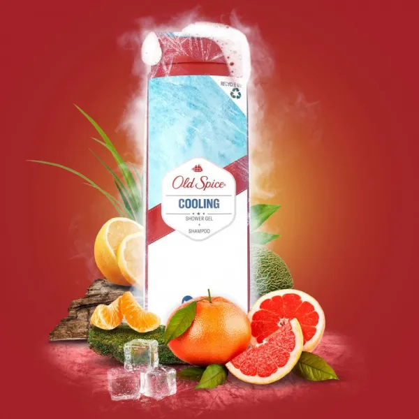 Old Spice Cooling 3 v 1 Sprchový Gél a Šampó Pre Mužov 400ml