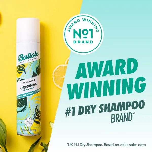 Batiste Original suchý šampón pre absorpciu prebytočného mazu a pre osvieženie vlasov 200 ml