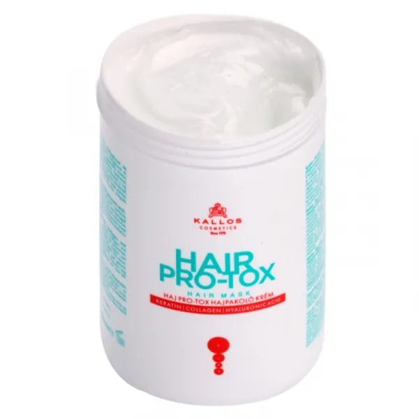Kallos Hair Pro-Tox maska pre slabé a poškodené vlasy s kokosovým olejom, kyselinou hyalurónovou a kolagénom 1000 ml