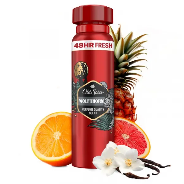 Old Spice Wolfthorn Dezodorant V Spreji Pre Mužov 150ml, 48 h Sviežosť a Bez Hliníka