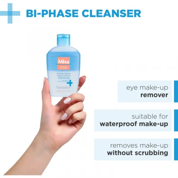 MIXA Optimal Tolerance dvojzložkový odličovač očí 125 ml