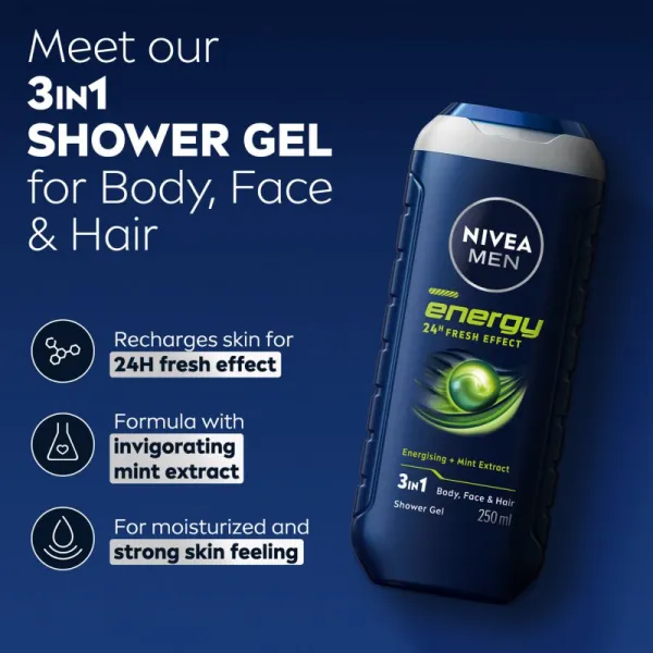 Nivea Men Energy sprchový gél pre mužov 250 ml